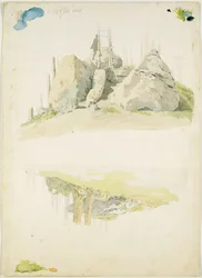 Rock and Tree: Two Studies, 12. července 1810 (wc a tužka na papíře)